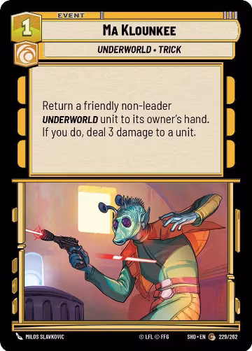 Ma Klounkee (229/262), Shadows of the Galaxy — Star Wars card price