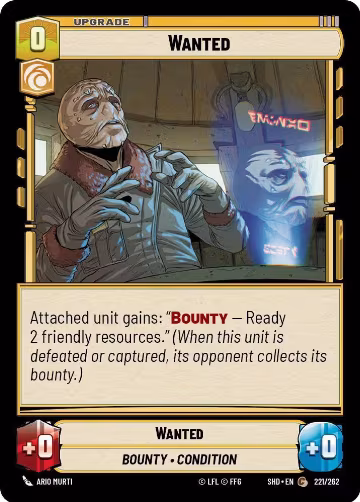 Wanted (221/262), Shadows of the Galaxy — Star Wars card price