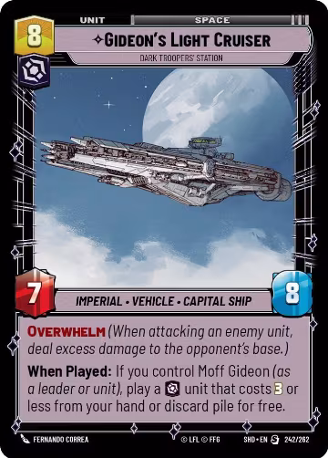 Gideon's Light Cruiser - Dark Troopers' Station (242/262), Shadows of the Galaxy — Star Wars card price