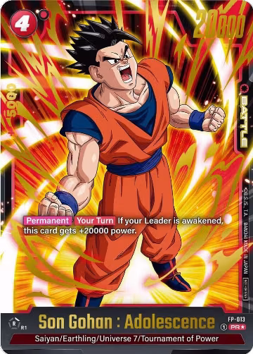 Son Gohan : Adolescence - FP-013 (Gold) (FP-013), Fusion World Promotion Cards and Packs — DB Fusion card price