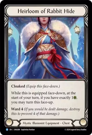 Heirloom of Rabbit Hide (ENG004), Blitz Deck: Part the Mistveil - Enigma — Flesh & Blood card price