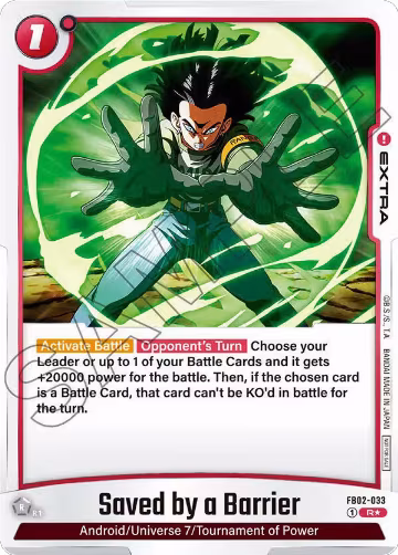 Saved by a Barrier - FB02-033 (Championship Pack 01) (FB02-033), Tournament and Championship Promos — DB Fusion card price