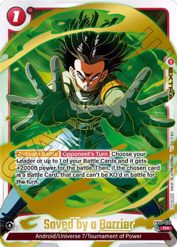 Saved by a Barrier - FB02-033 (Championship Pack 01) (Gold) (FB02-033), Tournament and Championship Promos — DB Fusion card price