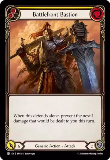 Battlefront Bastion (Yellow) (ENG012), Blitz Deck: Part the Mistveil - Enigma — Flesh & Blood card price