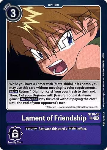 Lament of Friendship (Demo Deck Exclusive) (ST16-15 U), Digimon Demo Deck Exclusive Cards — Digimon card price
