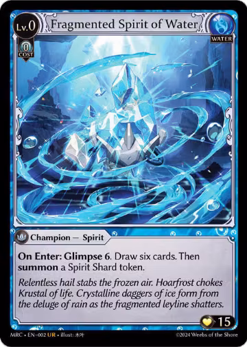 Fragmented Spirit of Water (002), Mercurial Heart — Grand Archive card price