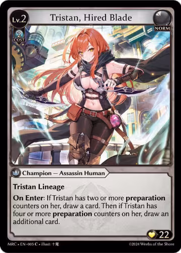 Tristan, Hired Blade (005), Mercurial Heart — Grand Archive card price