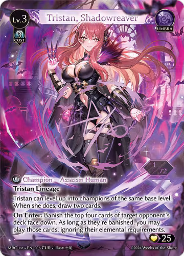 Tristan, Shadowreaver (CUR) (006), Mercurial Heart — Grand Archive card price