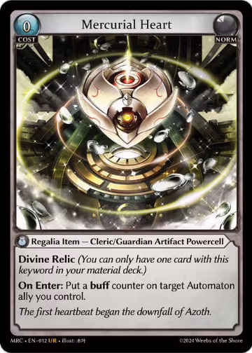 Mercurial Heart (012), Mercurial Heart — Grand Archive card price