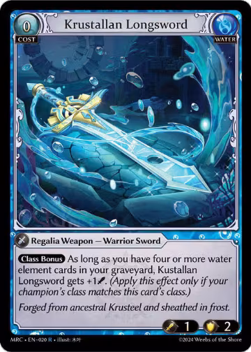 Krustallan Longsword (020), Mercurial Heart — Grand Archive card price