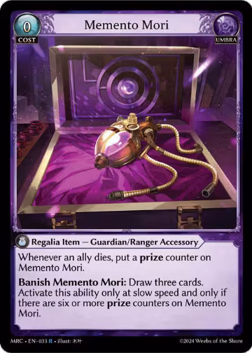 Memento Mori (033), Mercurial Heart — Grand Archive card price