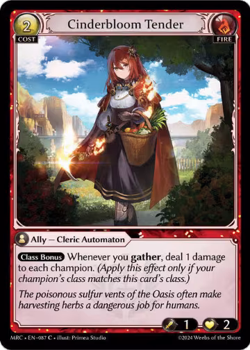 Cinderbloom Tender (087), Mercurial Heart — Grand Archive card price