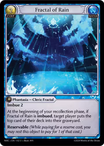 Fractal of Rain (112), Mercurial Heart — Grand Archive card price