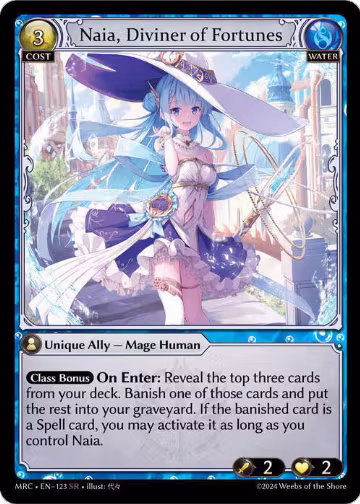 Naia, Diviner of Fortunes (123), Mercurial Heart — Grand Archive card price