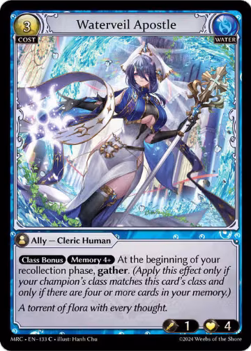 Waterveil Apostle (133), Mercurial Heart — Grand Archive card price