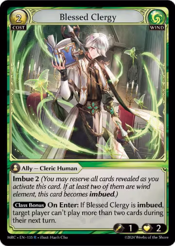 Blessed Clergy (135), Mercurial Heart — Grand Archive card price
