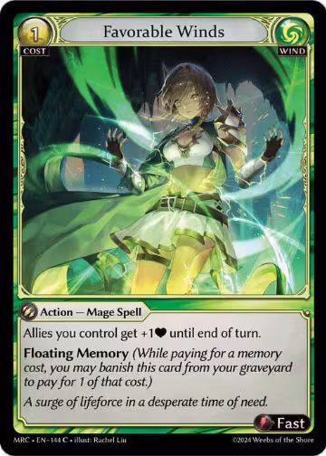 Favorable Winds (144), Mercurial Heart — Grand Archive card price