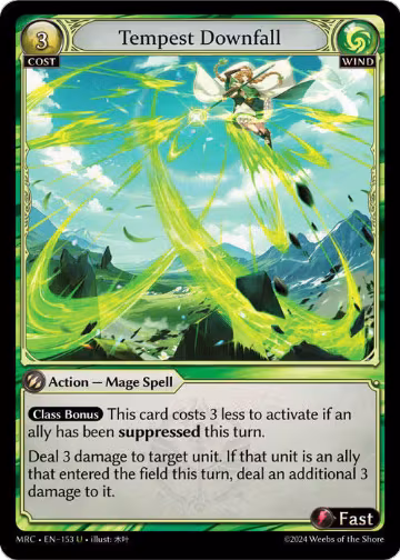 Tempest Downfall (153), Mercurial Heart — Grand Archive card price