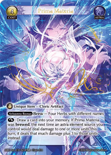 Prima Materia (CSR) (165), Mercurial Heart — Grand Archive card price