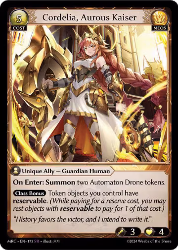 Cordelia, Aurous Kaiser (175), Mercurial Heart — Grand Archive card price