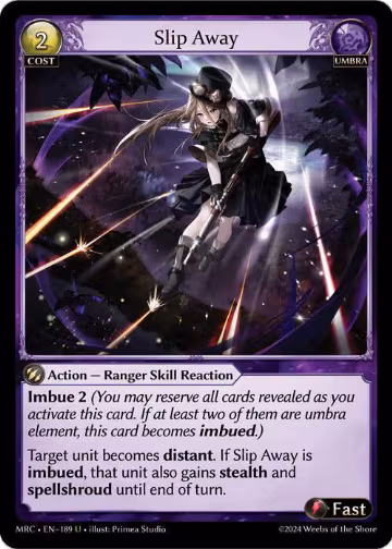 Slip Away (189), Mercurial Heart — Grand Archive card price