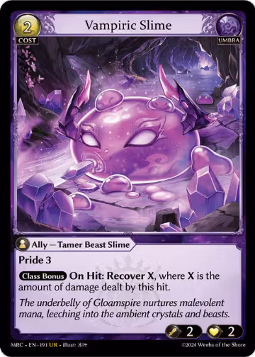 Vampiric Slime (191), Mercurial Heart — Grand Archive card price