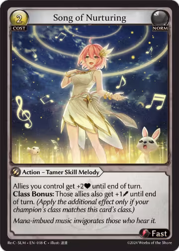 Song of Nurturing (018), Silvie Re:Collection, Slime Sovereign — Grand Archive card price