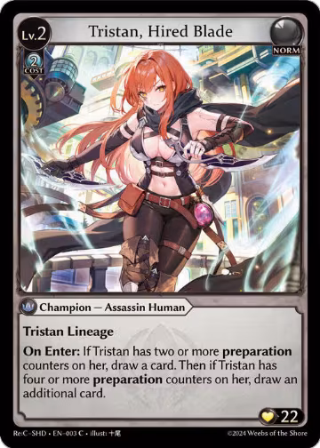 Tristan, Hired Blade (003), Tristan Re:Collection, Shadowdancer — Grand Archive card price