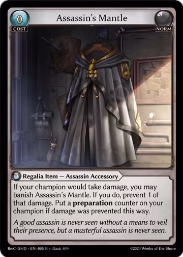 Assassin's Mantle (005), Tristan Re:Collection, Shadowdancer — Grand Archive card price