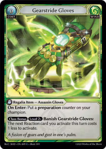 Gearstride Gloves (009), Tristan Re:Collection, Shadowdancer — Grand Archive card price