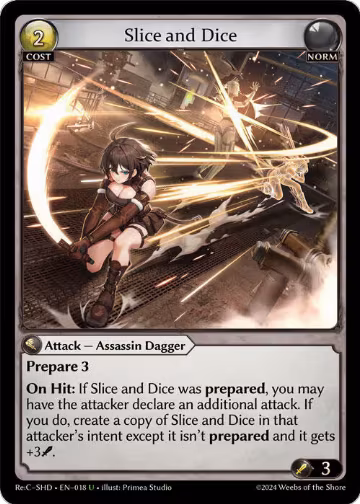 Slice and Dice (018), Tristan Re:Collection, Shadowdancer — Grand Archive card price
