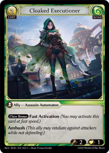 Cloaked Executioner (022), Tristan Re:Collection, Shadowdancer — Grand Archive card price