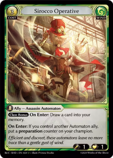Sirocco Operative (024), Tristan Re:Collection, Shadowdancer — Grand Archive card price