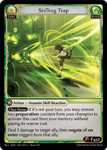 Stifling Trap (025), Tristan Re:Collection, Shadowdancer — Grand Archive card price