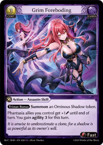 Grim Foreboding (028), Tristan Re:Collection, Shadowdancer — Grand Archive card price