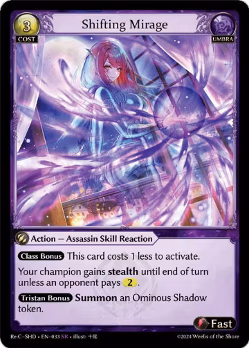 Shifting Mirage (033), Tristan Re:Collection, Shadowdancer — Grand Archive card price