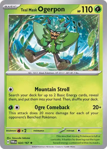 Teal Mask Ogerpon (024/167), Twilight Masquerade — Pokémon card price
