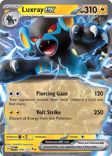 Luxray ex - 068/167 (068/167), Twilight Masquerade — Pokémon card price