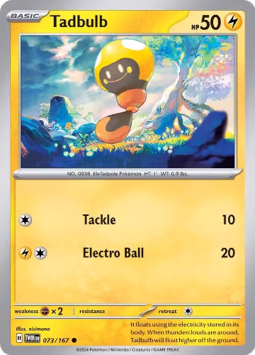 Tadbulb (073/167), Twilight Masquerade — Pokémon card price