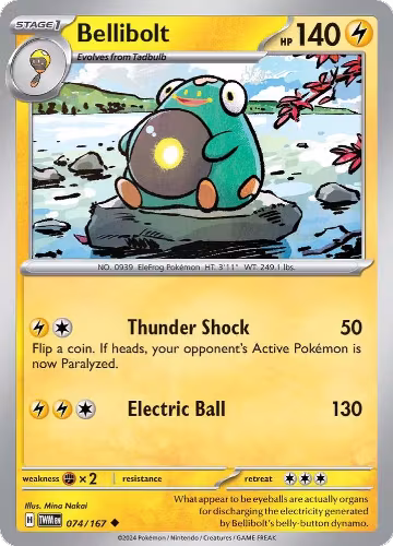 Bellibolt (074/167), Twilight Masquerade — Pokémon card price