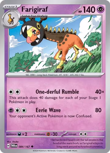 Farigiraf (084/167), Twilight Masquerade — Pokémon card price