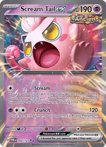 Scream Tail ex - 094/167 (094/167), Twilight Masquerade — Pokémon card price