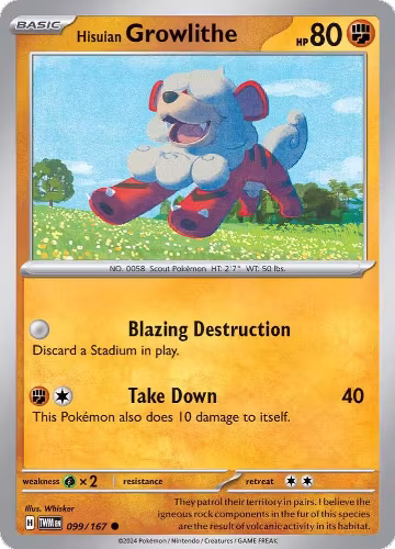 Hisuian Growlithe - 099/167 (099/167), Twilight Masquerade — Pokémon card price