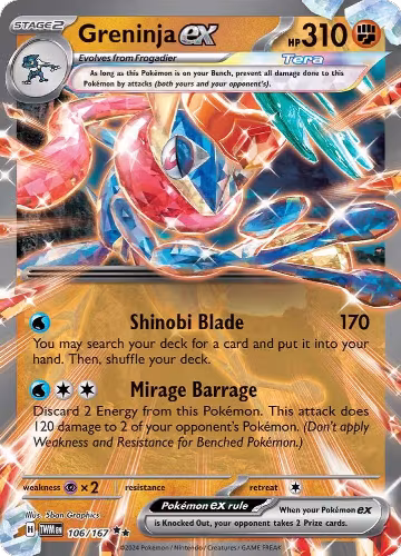 Greninja ex - 106/167 (106/167), Twilight Masquerade — Pokémon card price