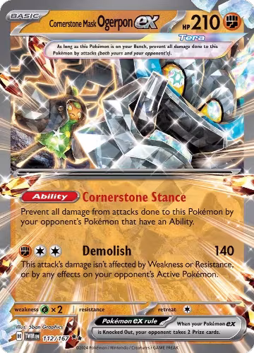 Cornerstone Mask Ogerpon ex - 112/167 (112/167), Twilight Masquerade — Pokémon card price