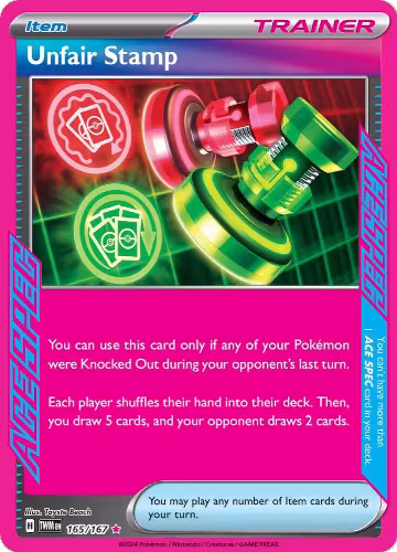 Unfair Stamp (165/167), Twilight Masquerade — Pokémon card price