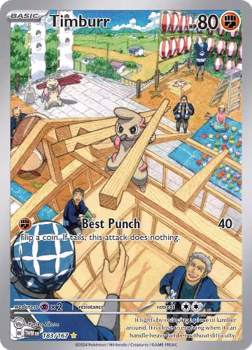 Timburr - 183/167 (183/167), Twilight Masquerade — Pokémon card price