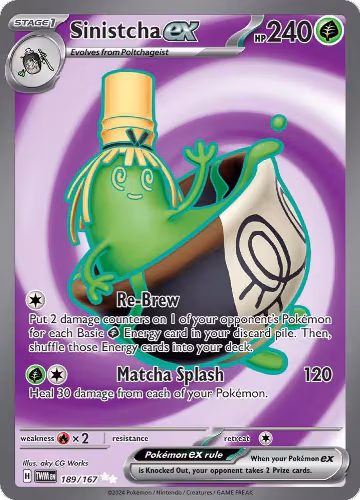 Sinistcha ex - 189/167 (189/167), Twilight Masquerade — Pokémon card price