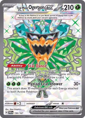 Teal Mask Ogerpon ex - 190/167 (190/167), Twilight Masquerade — Pokémon card price