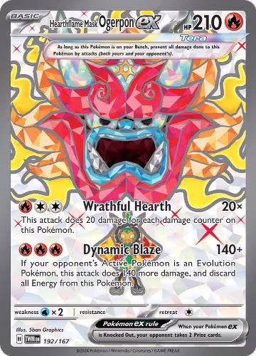 Hearthflame Mask Ogerpon ex - 192/167 (192/167), Twilight Masquerade — Pokémon card price